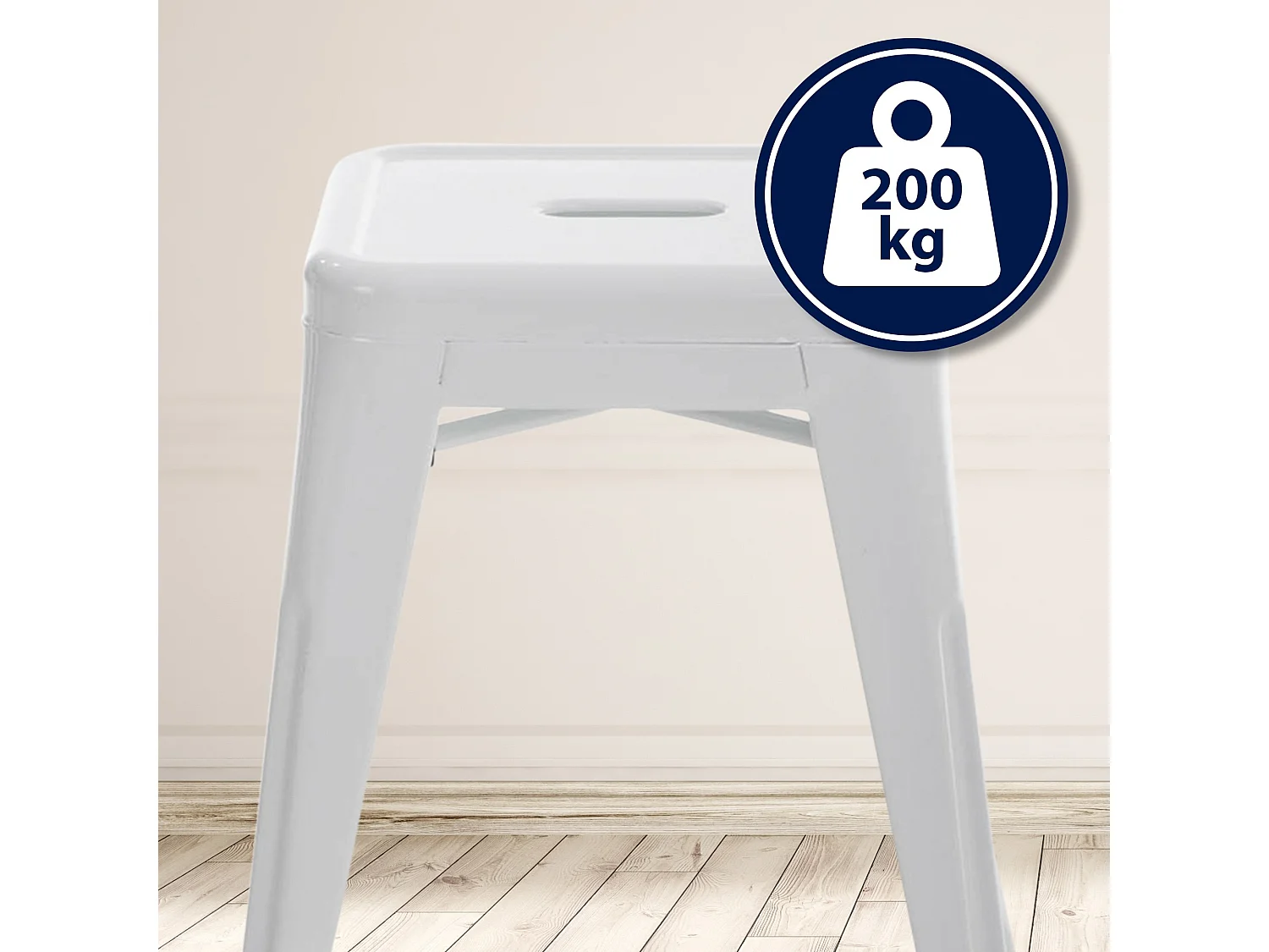 Tabouret - Métal - Blanc - Armin