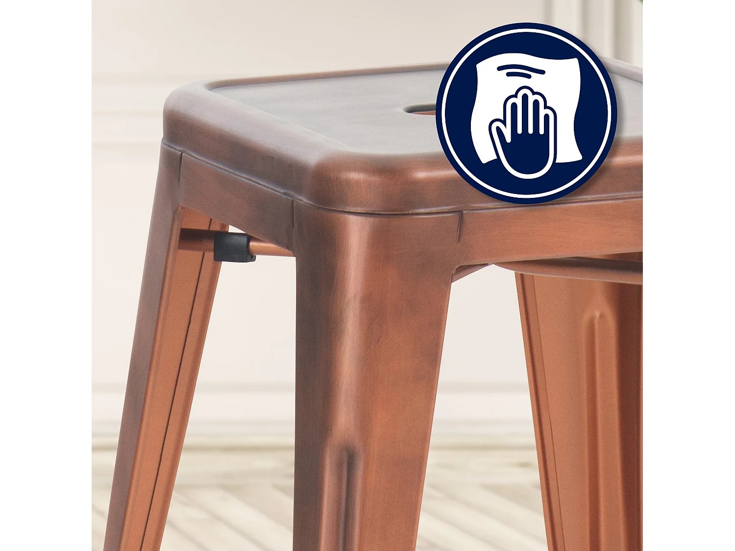 Tabouret - Métal - Cuivre - Armin