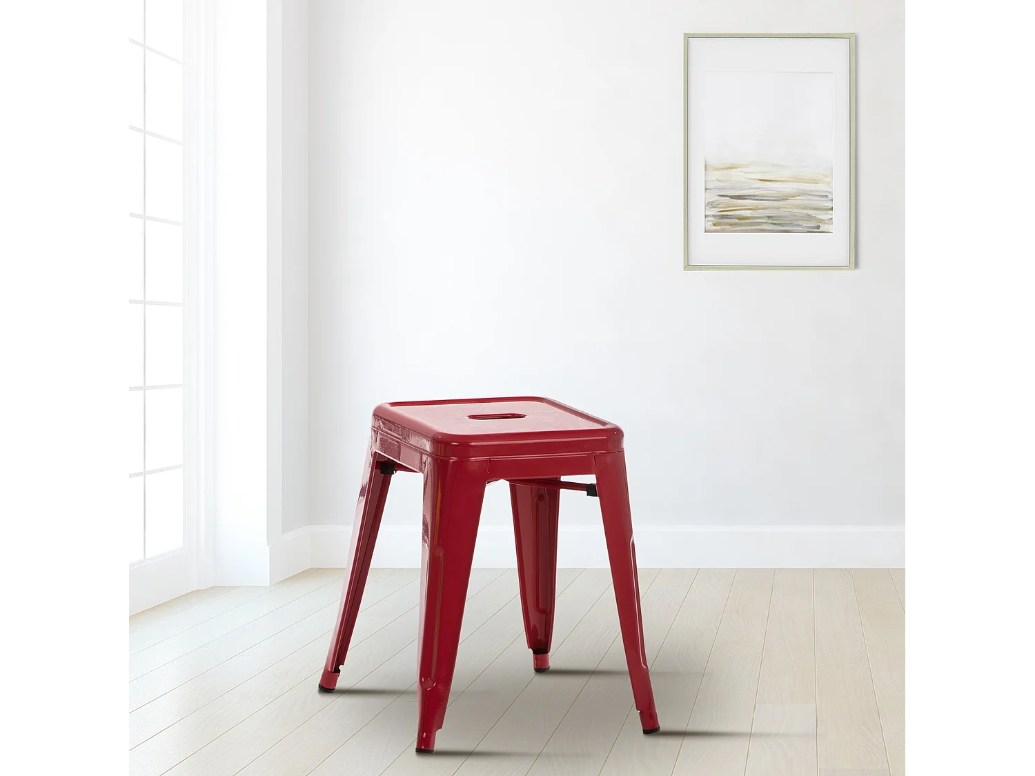 Tabouret - Métal - Rouge - Armin