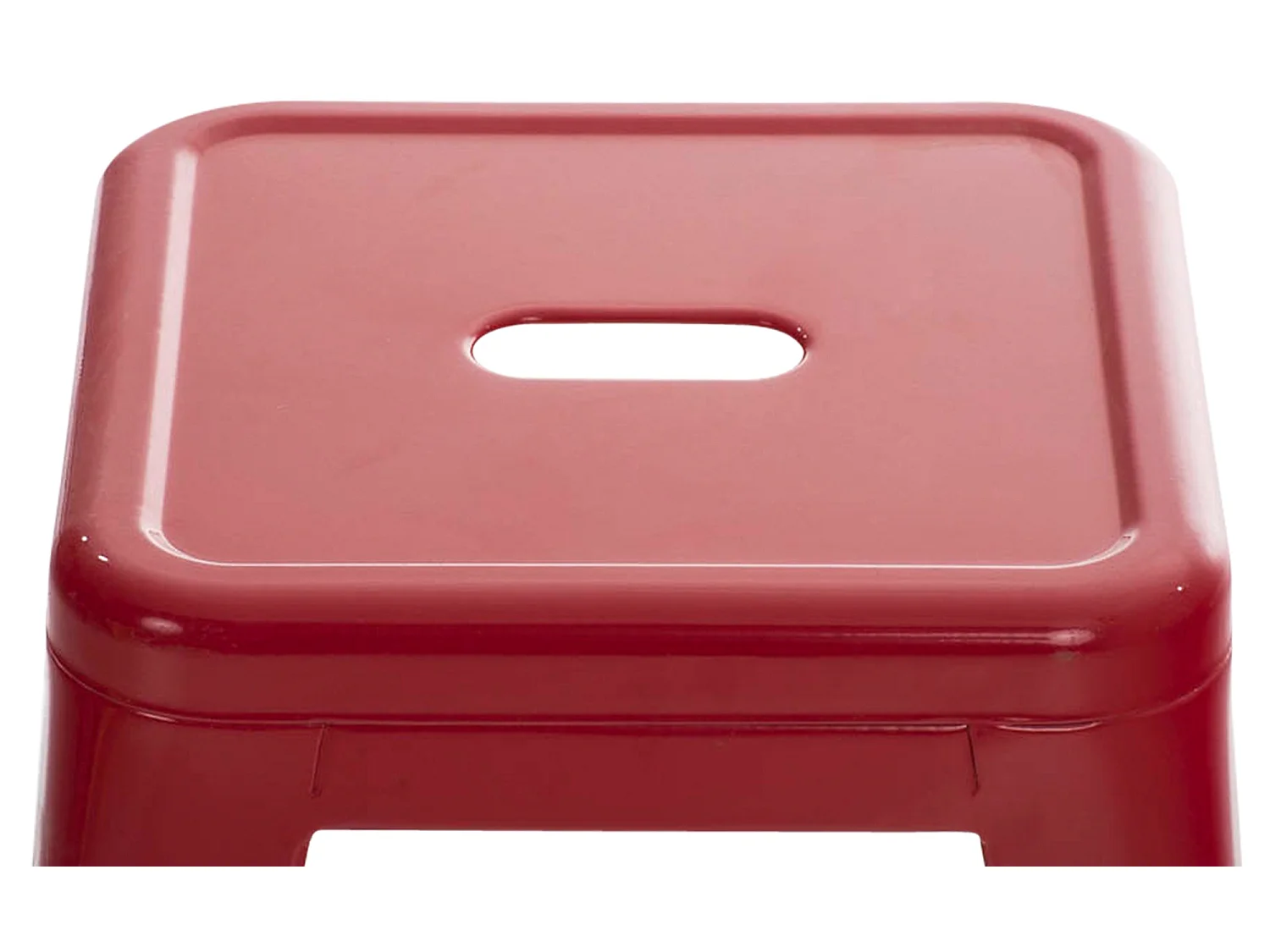Tabouret - Métal & Acier inoxydable - Rouge - Armin
