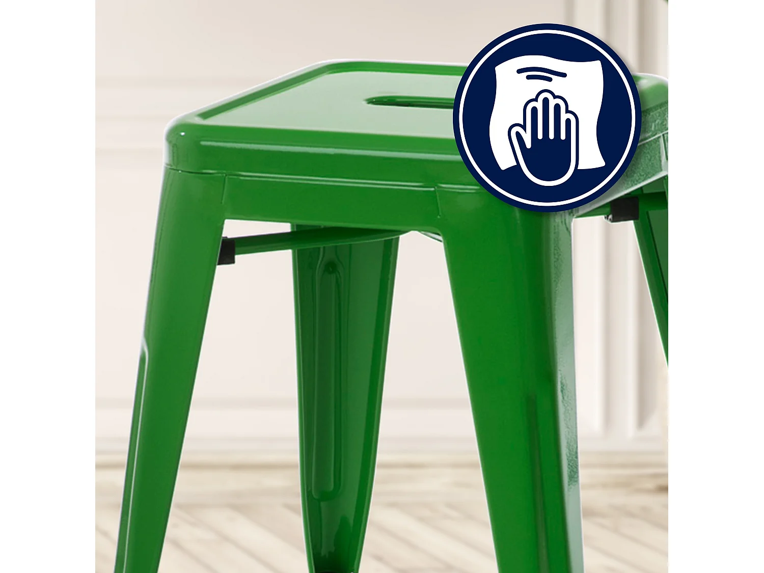 Tabouret - Métal & Acier inoxydable - Vert - Armin