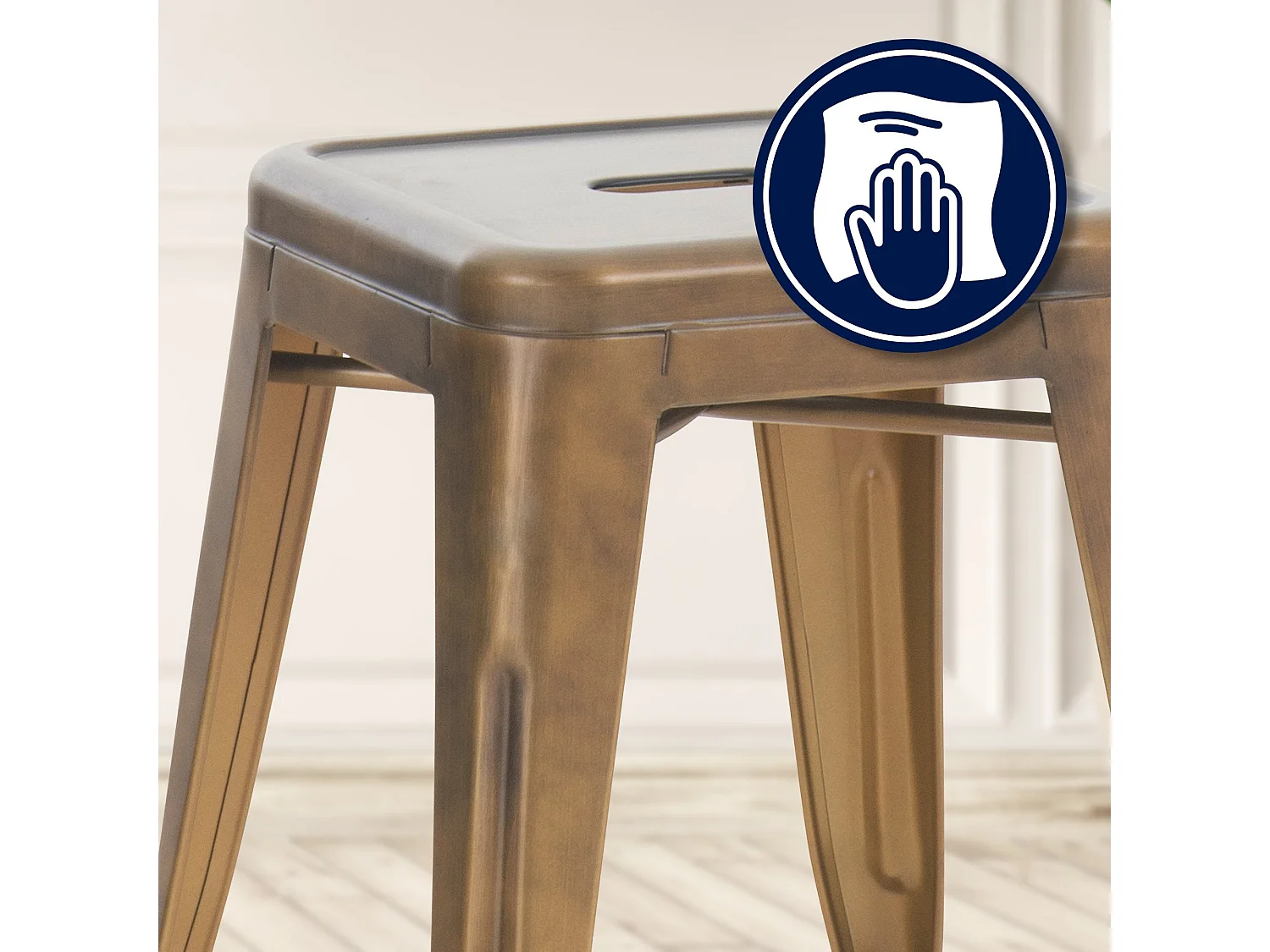 Tabouret - Métal - Or - Armin