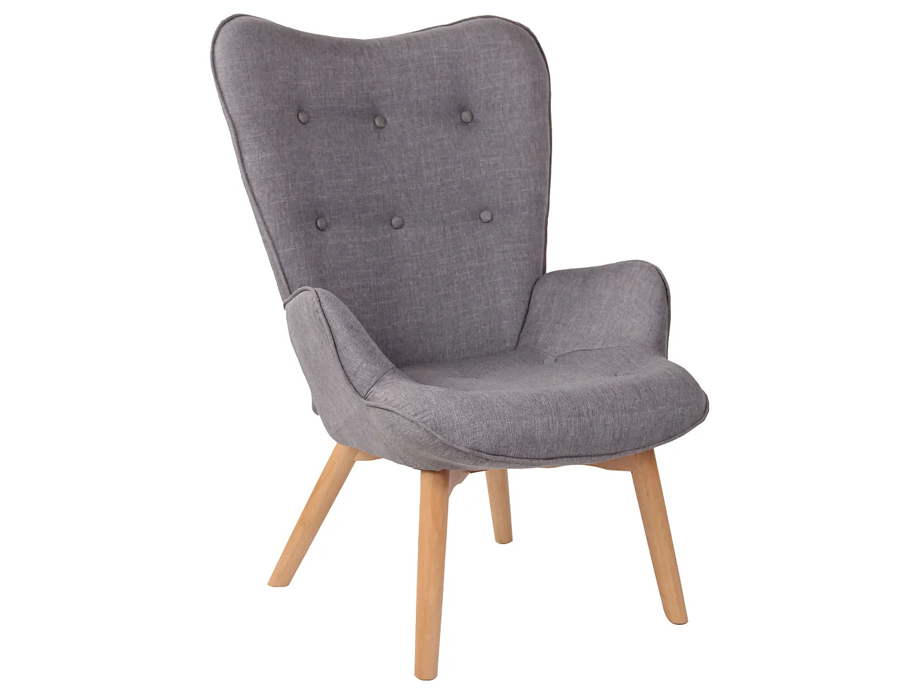 Fauteuil - Stof & Hout - grijs - Durham