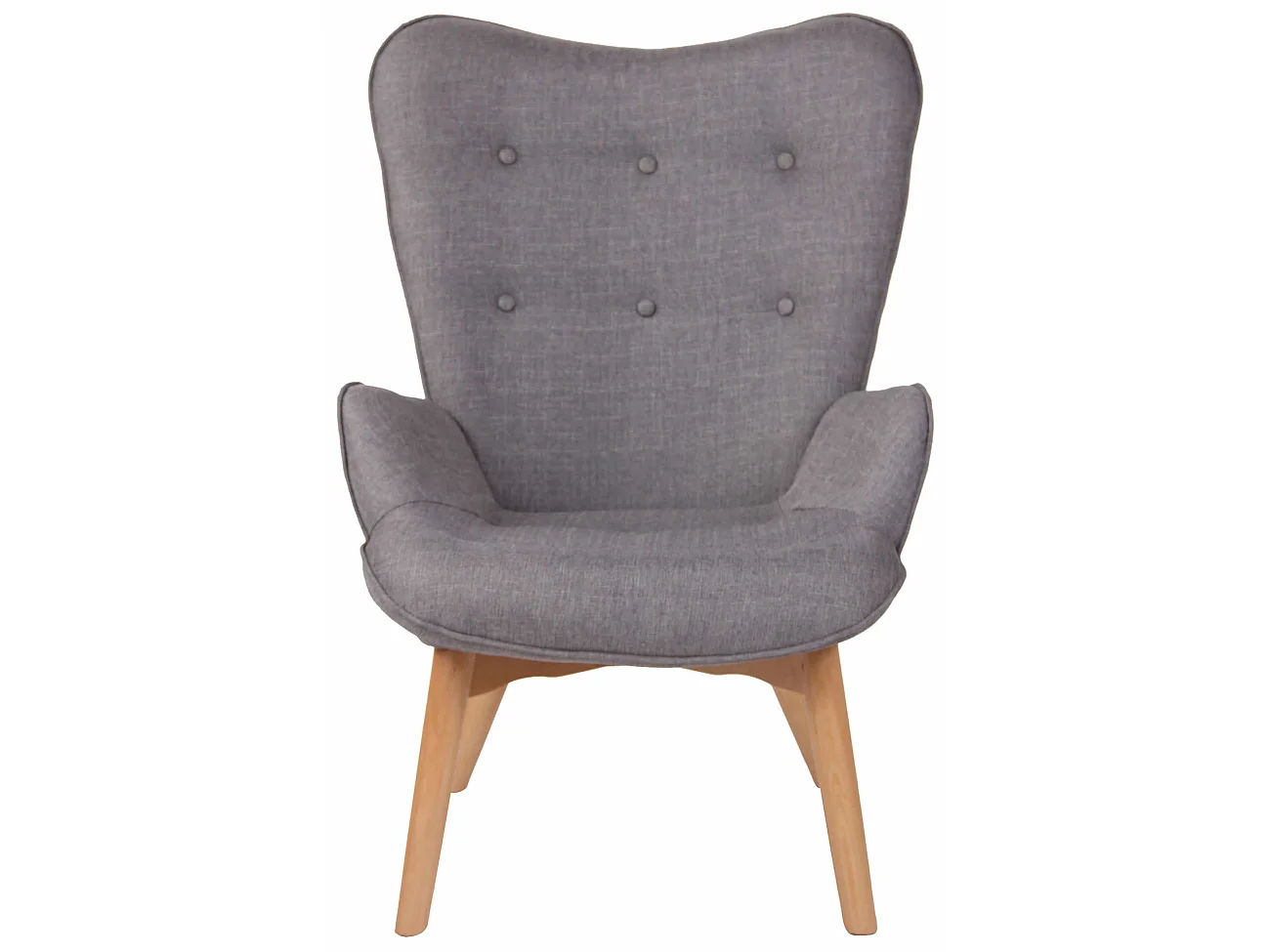 Fauteuil - Stof & Hout - grijs - Durham