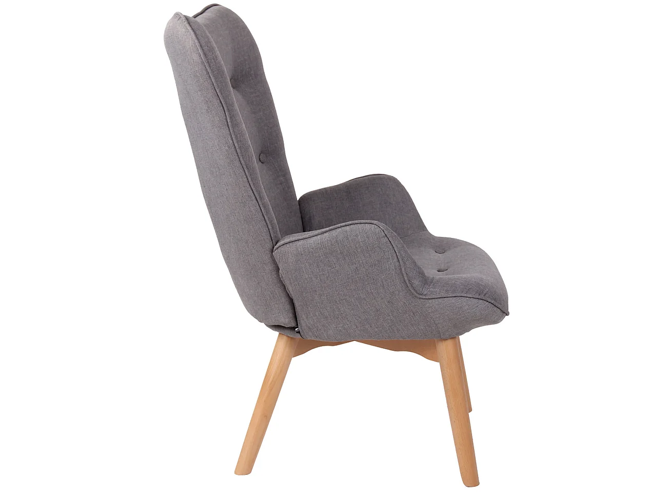 Fauteuil - Stof & Hout - grijs - Durham