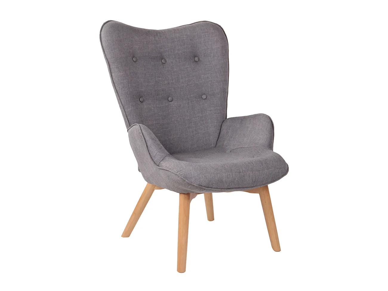 Fauteuil - Tissu & Bois - Gris - Durham