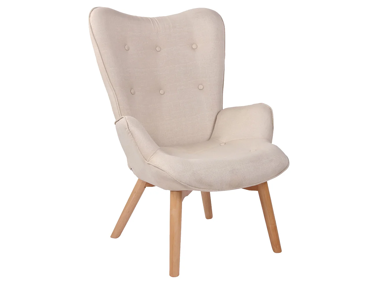 Fauteuil - Stof & antiek licht - creme - Durham