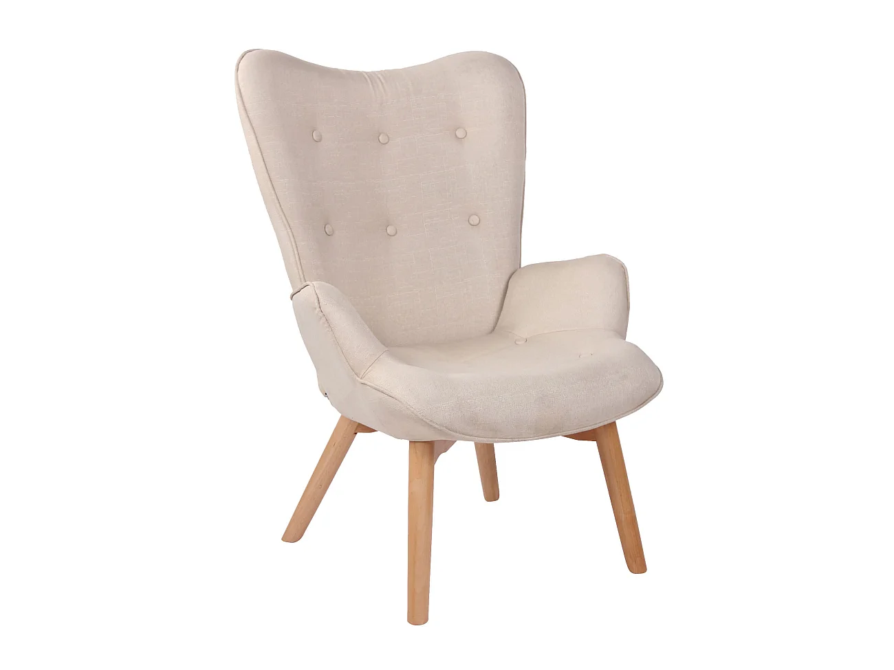 Fauteuil - Tissu & Antique clair - Crème - Durham
