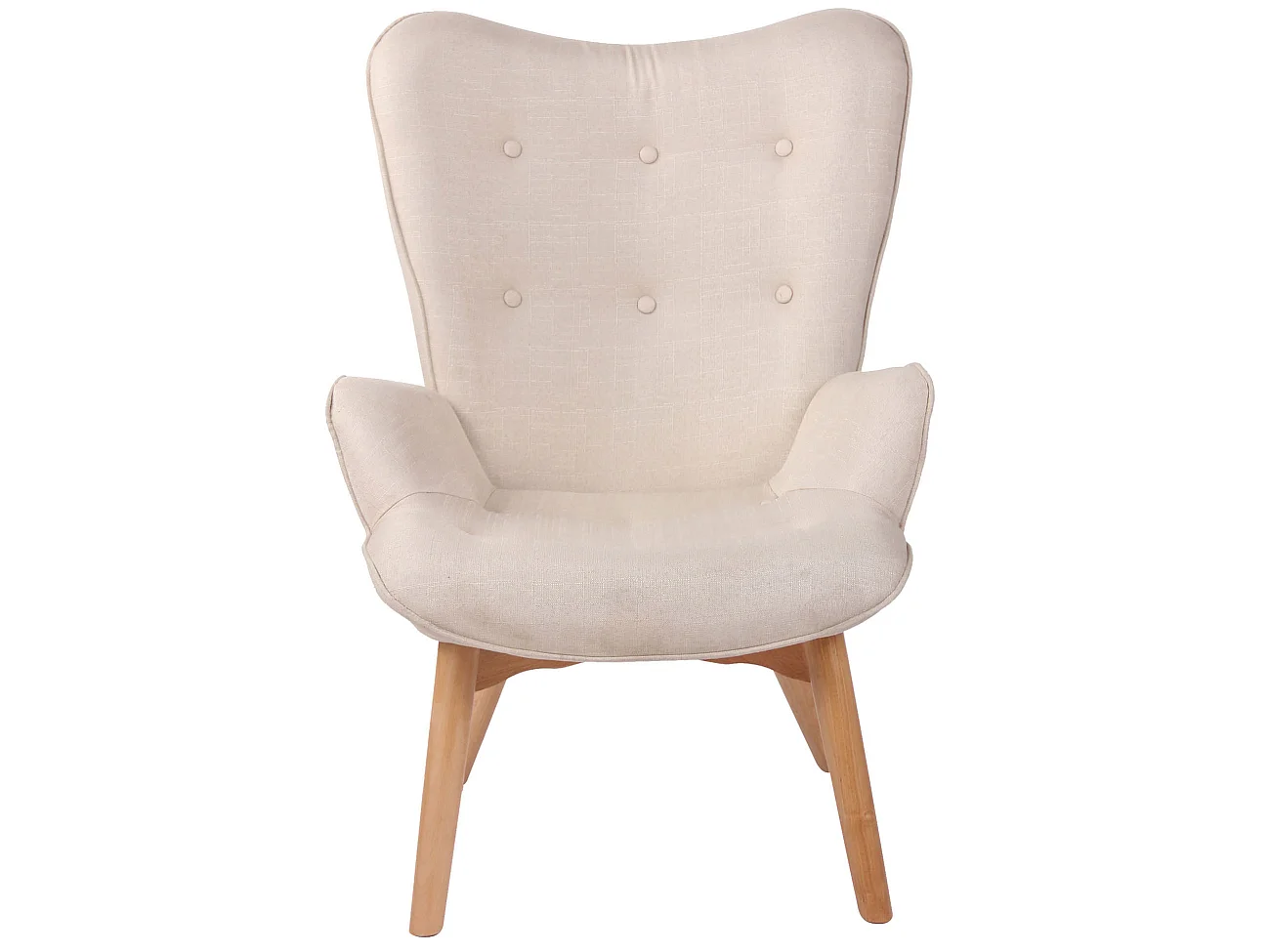 Fauteuil - Tissu & Antique clair - Crème - Durham
