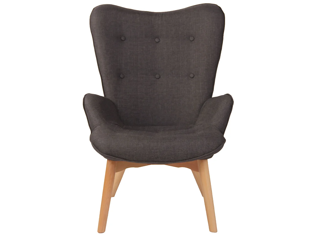 Fauteuil - Stof & Hout - donkergrijs - Durham