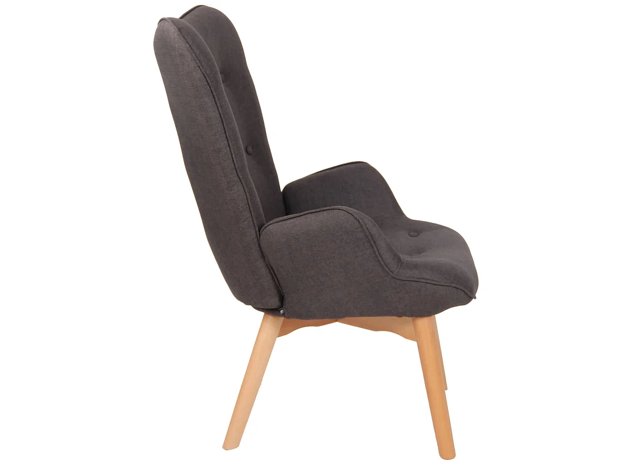 Fauteuil - Stof & Hout - donkergrijs - Durham