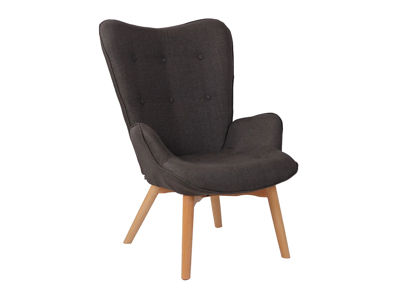 Fauteuil - Tissu & Bois - Gris foncé - Durham