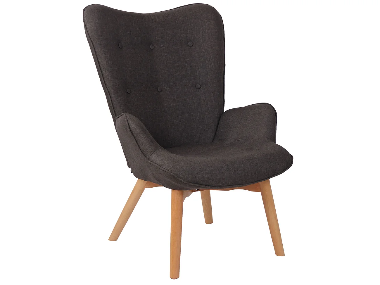 Fauteuil - Stof & Hout - donkergrijs - Durham