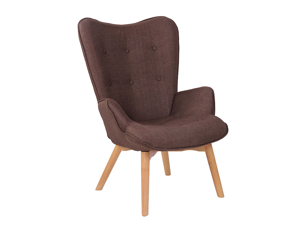 Fauteuil - Tissu & Bois - Marron - Durham