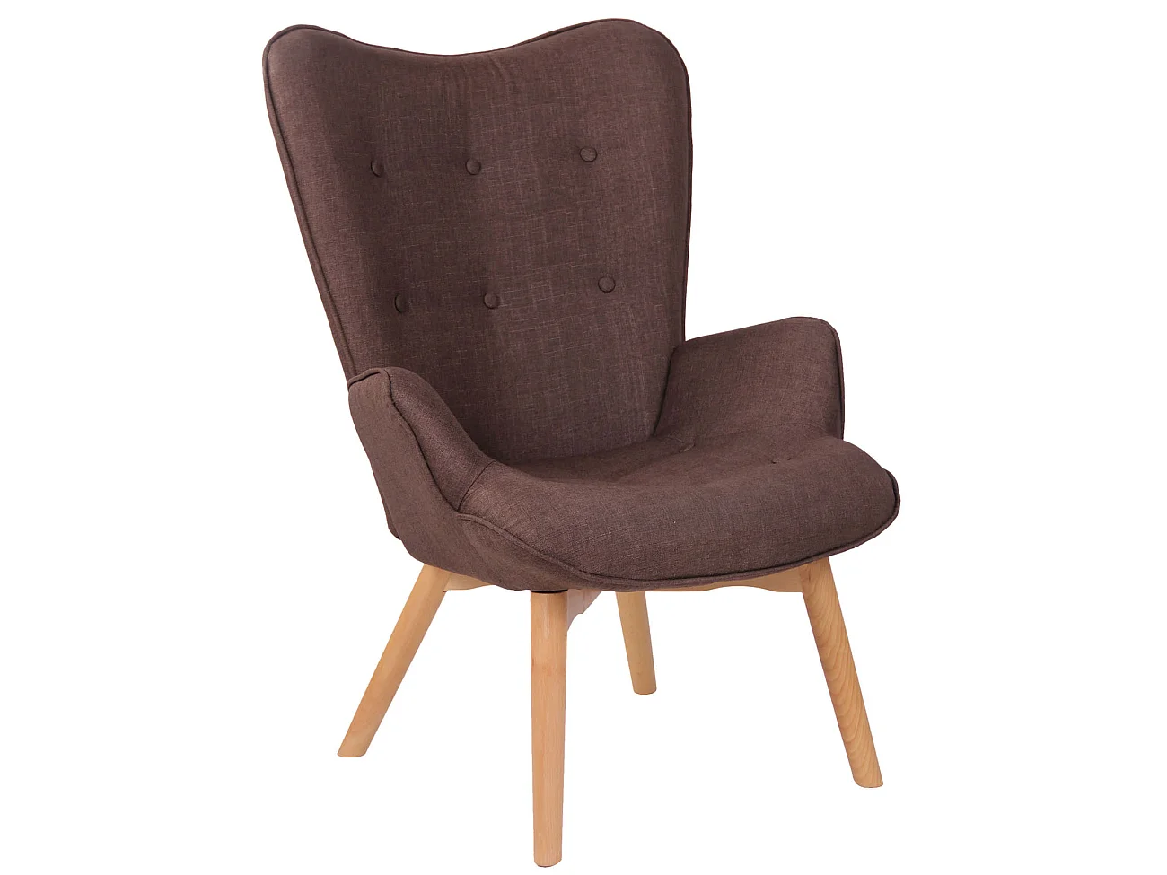 Fauteuil - Tissu & Bois - Marron - Durham