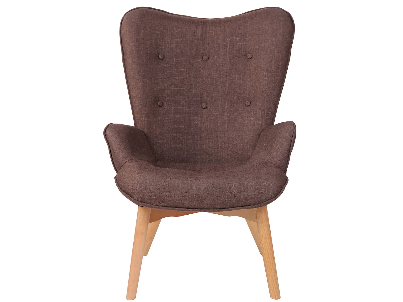 Fauteuil - Tissu & Bois - Marron - Durham