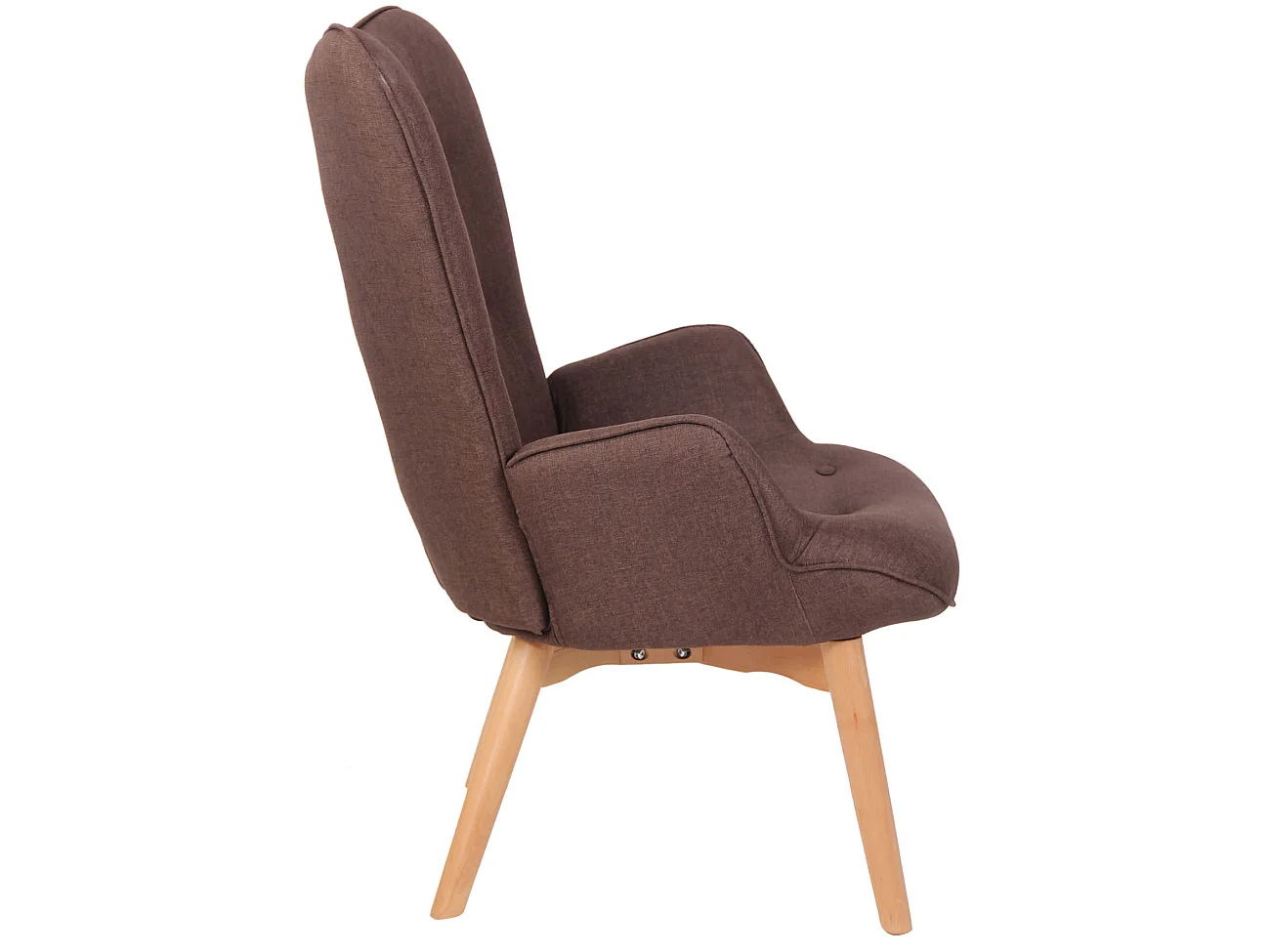 Fauteuil - Tissu & Bois - Marron - Durham