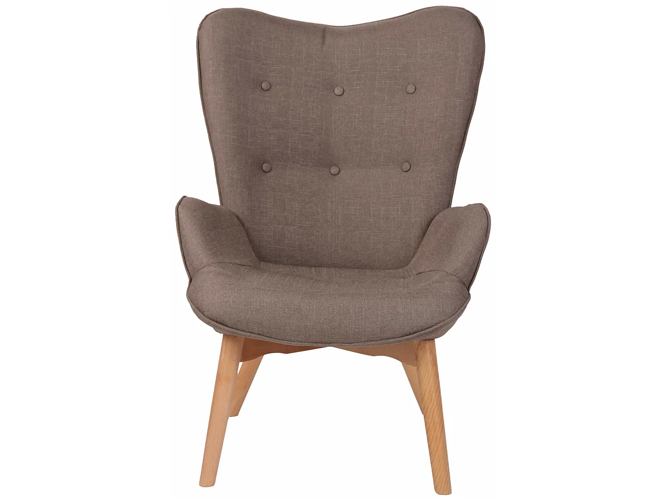Fauteuil - Tissu & Antique clair - Taupe - Durham
