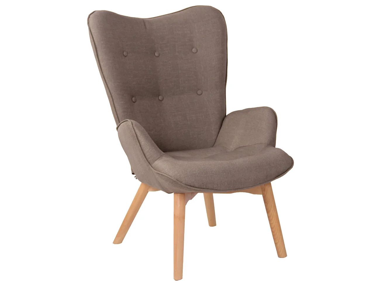 Fauteuil - Tissu & Antique clair - Taupe - Durham