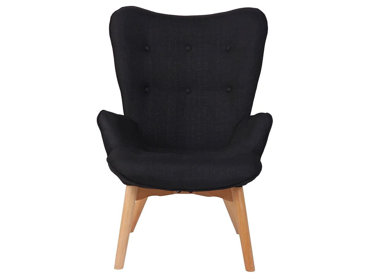 Fauteuil - Stof & Hout - zwart - Durham