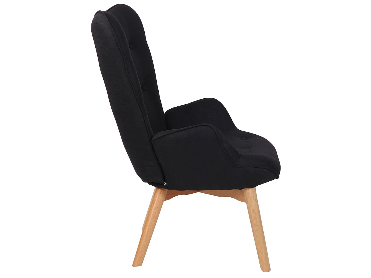 Sessel - Stoff & Holz - schwarz - Durham