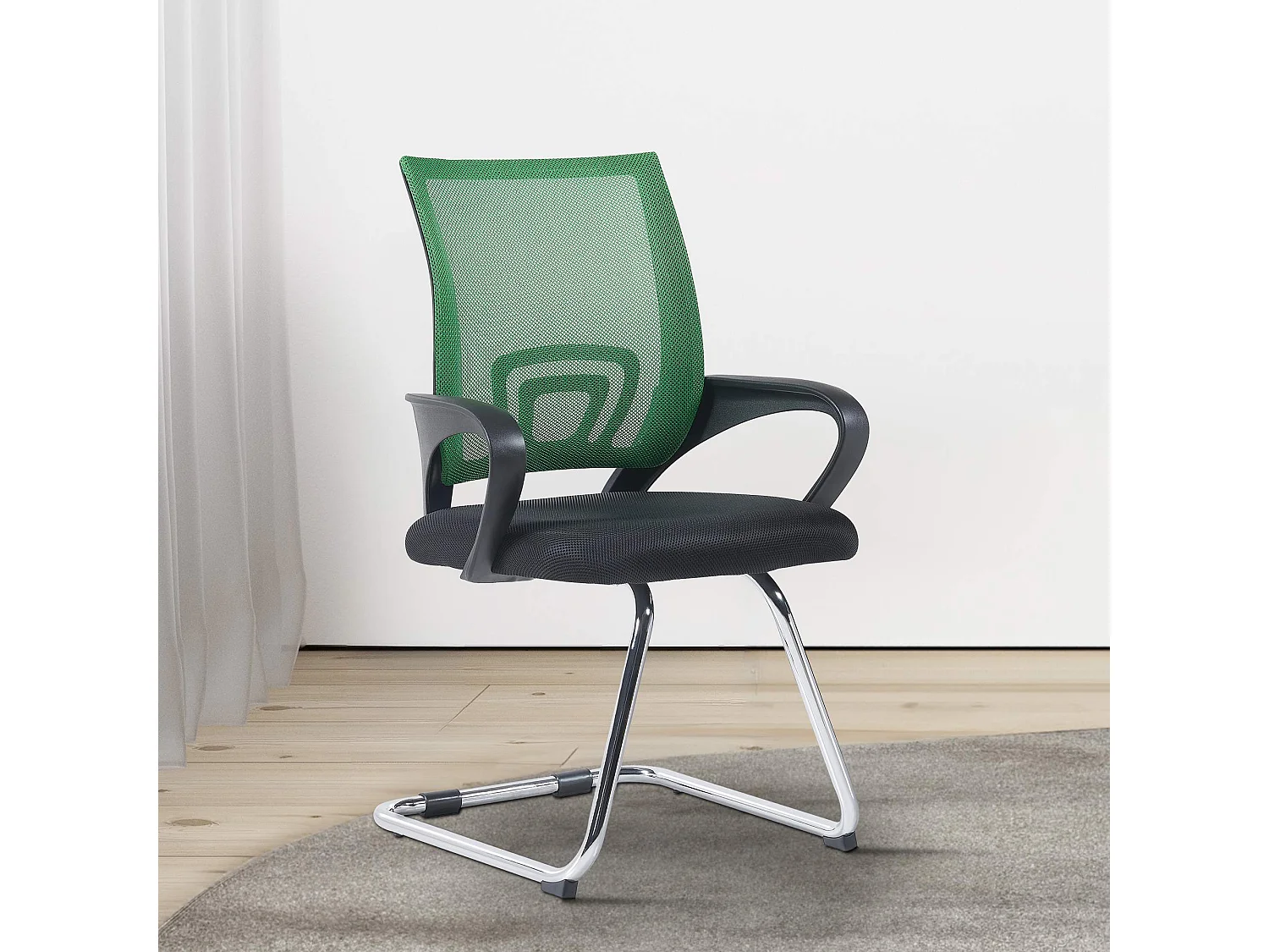 Lot de 2  chaises oscillantes - Tissu & Noir - Vert - Eureka