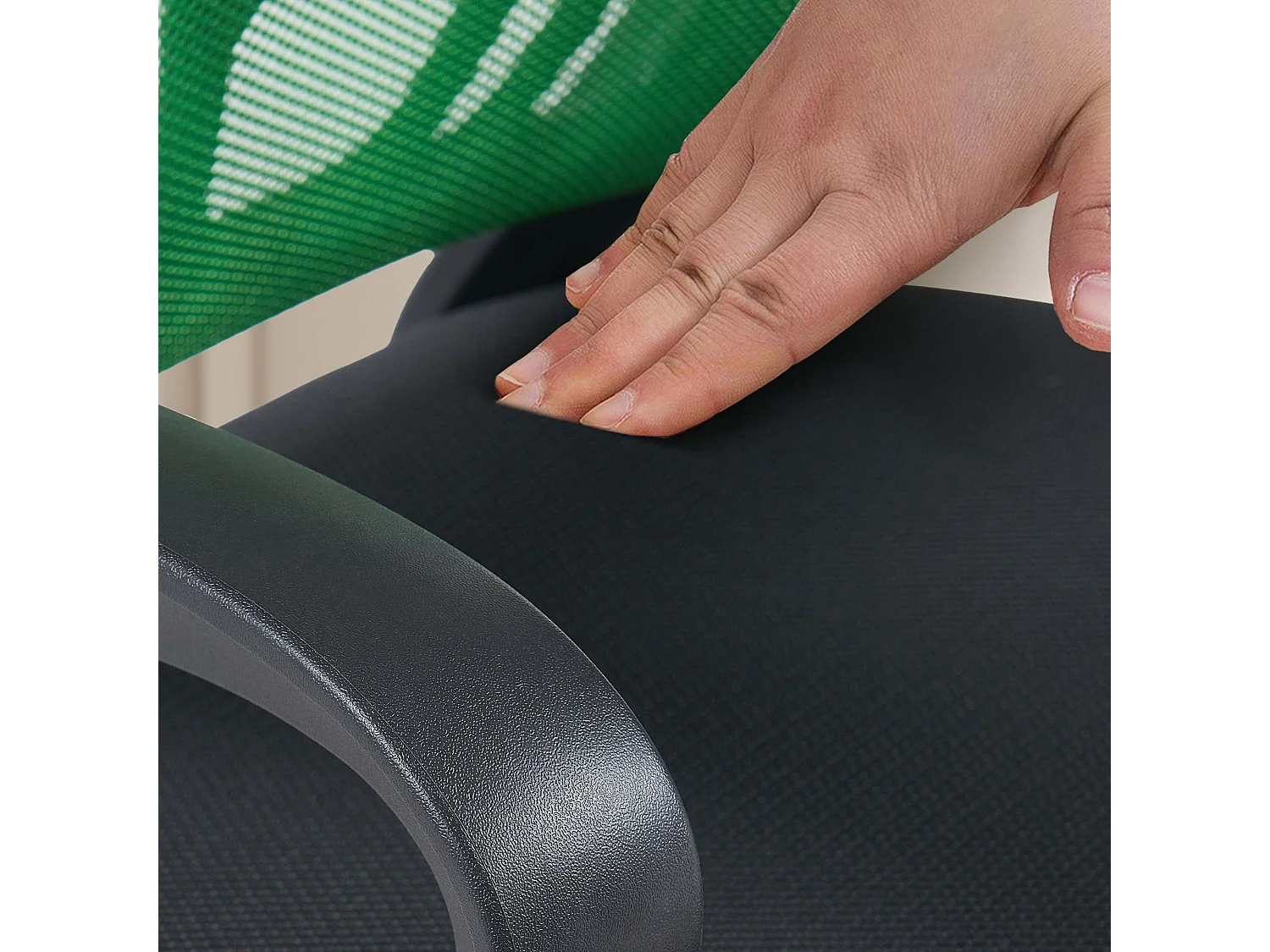 Lot de 2  chaises oscillantes - Tissu & Noir - Vert - Eureka