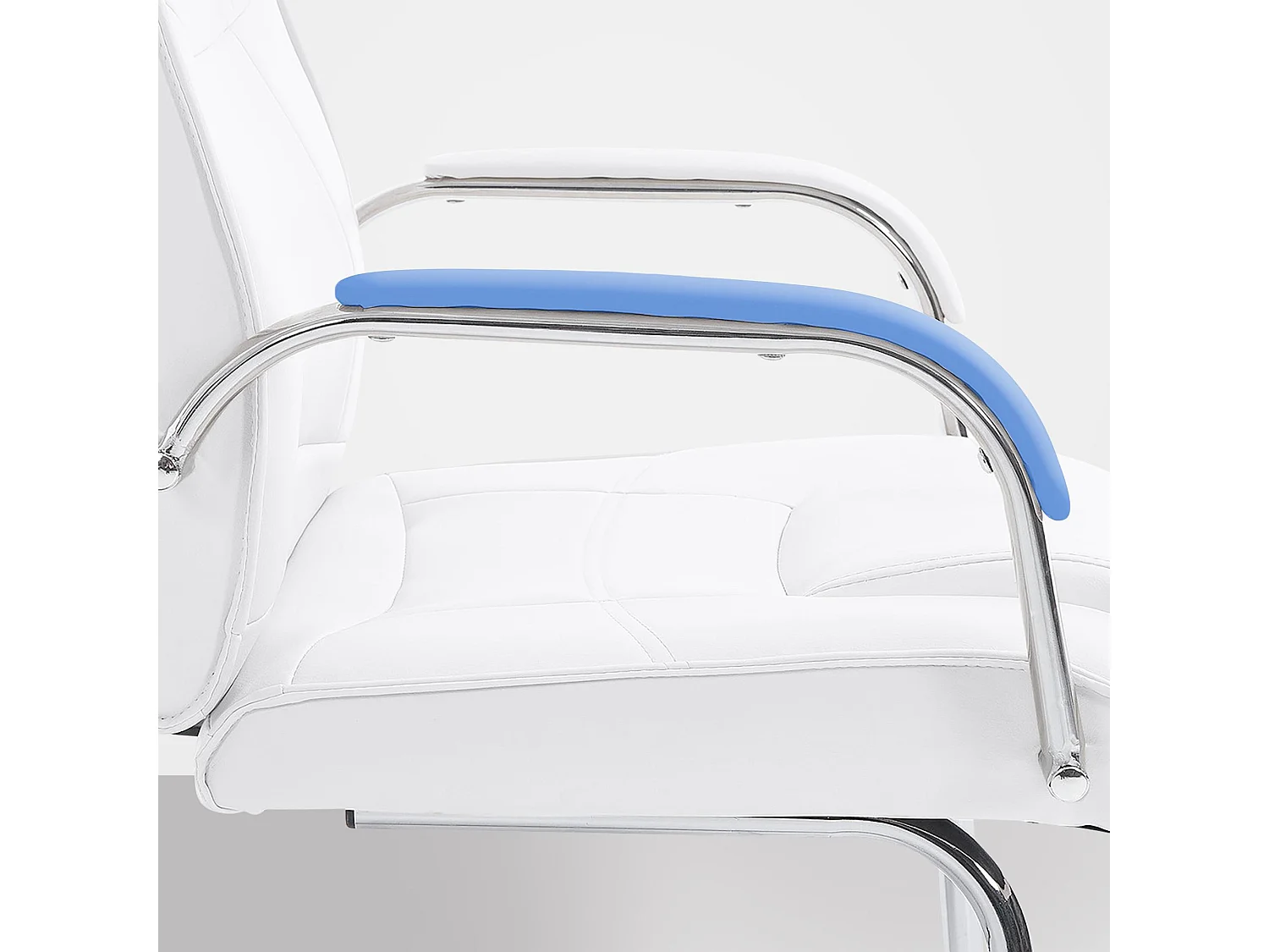 Lot de 2  chaises oscillantes - Similicuir & Noir - Blanc - Attila