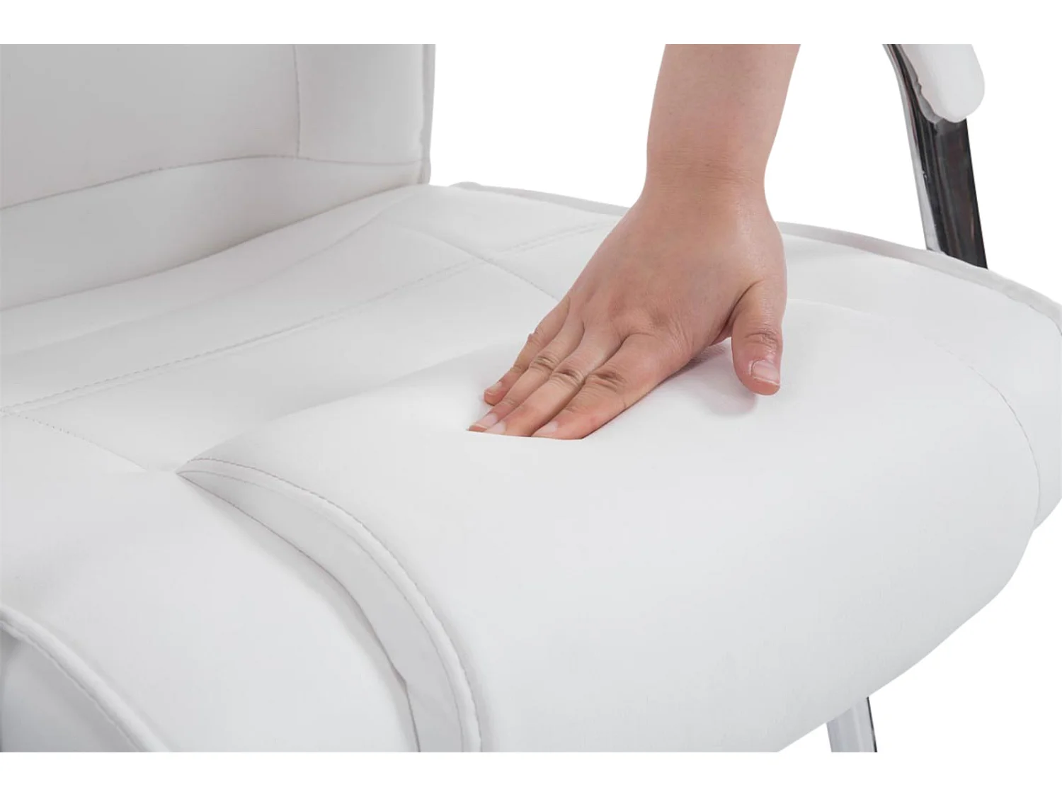 Lot de 2  chaises oscillantes - Similicuir & Noir - Blanc - Attila