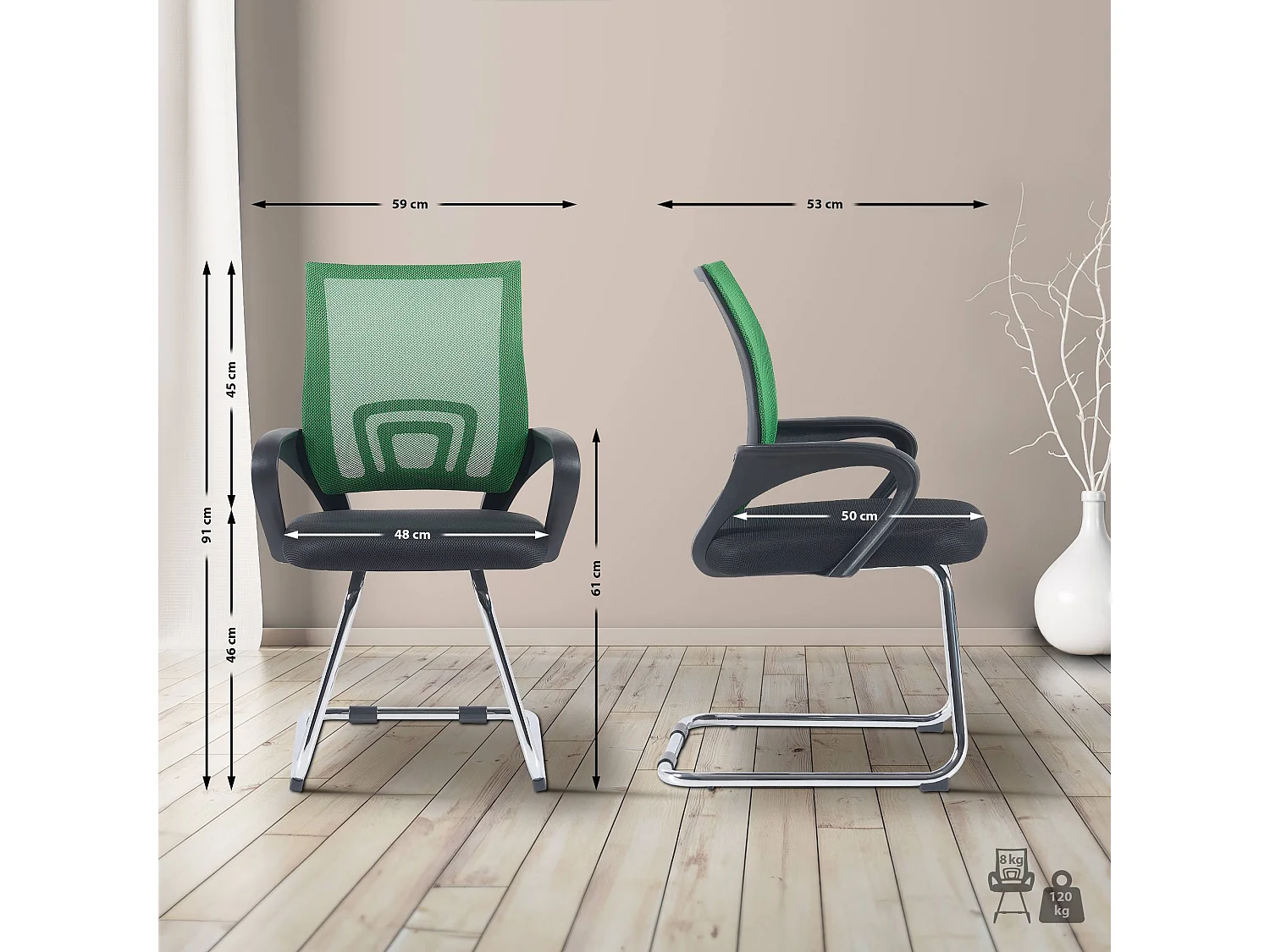 chaises oscillantes - Tissu & Acier inoxydable - Vert - Eureka