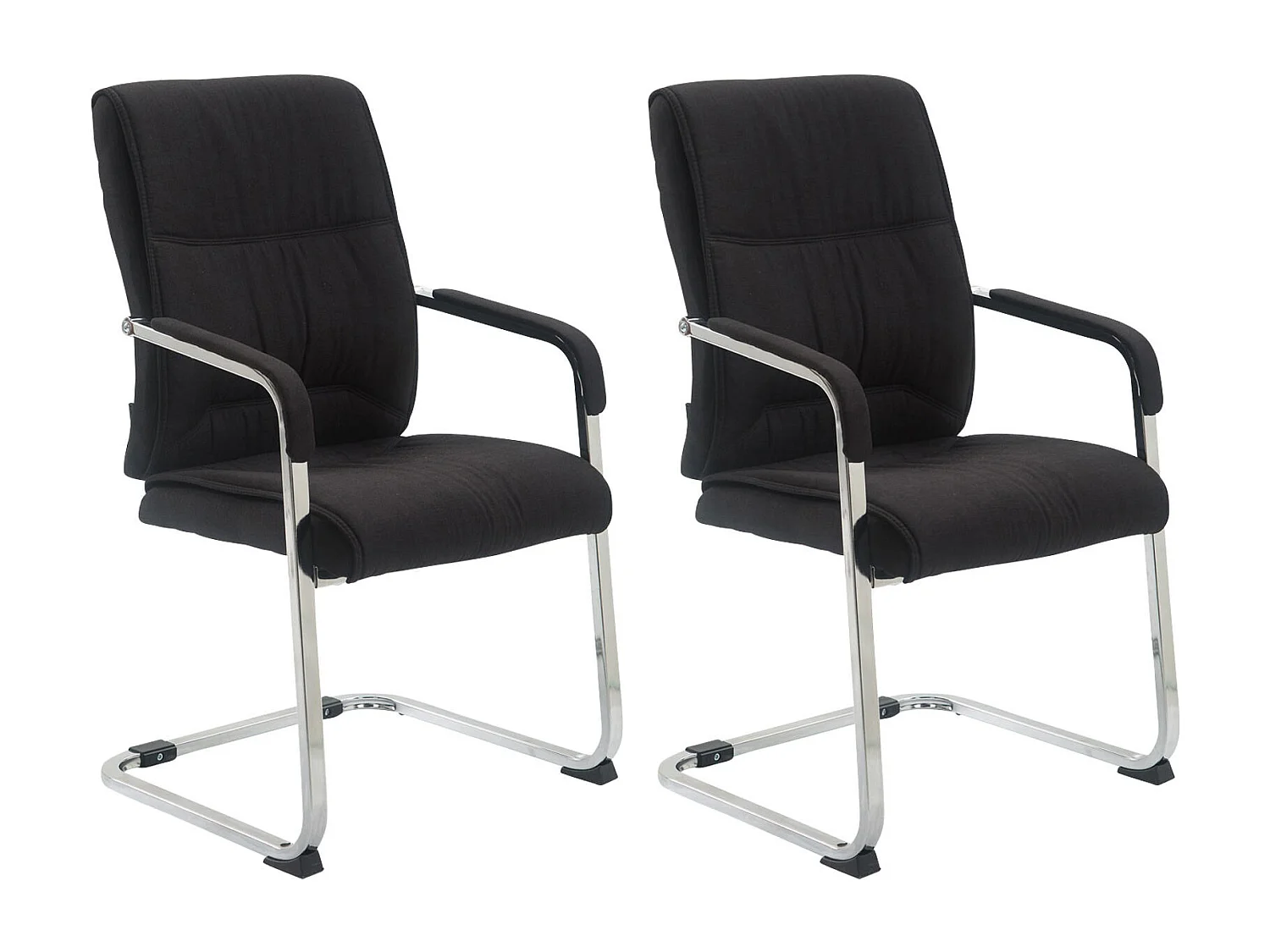 Lot de 2  chaises oscillantes - Tissu & Nature - Noir - XXL Anubis