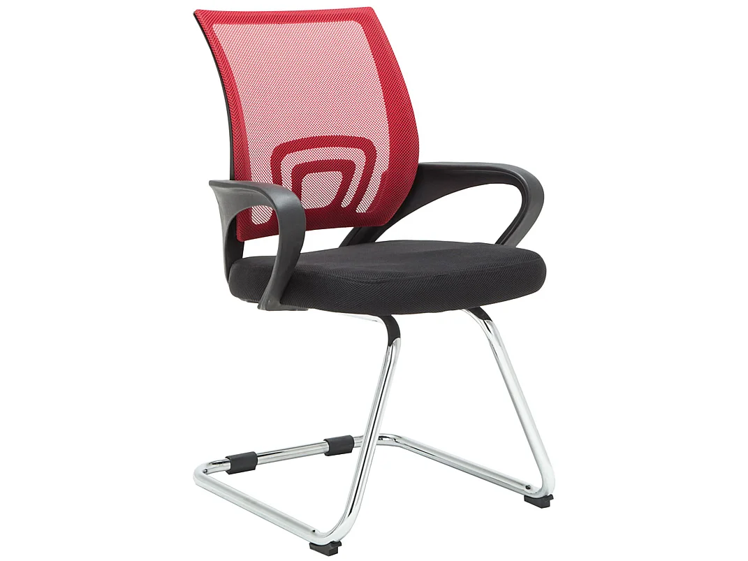 Lot de 2  chaises oscillantes - Tissu & Noir - Rouge - Eureka