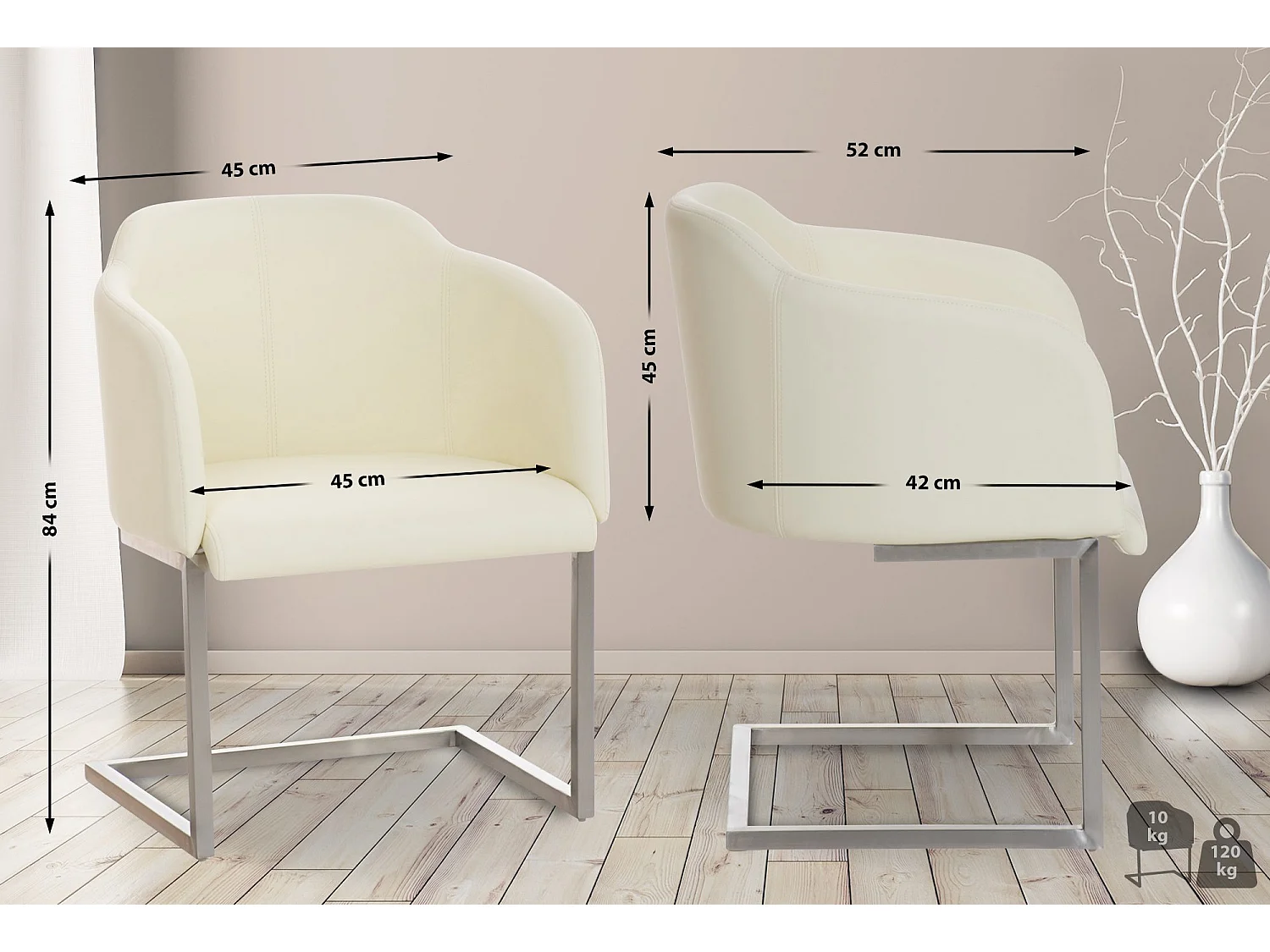 schommelstoelen - Kunstleer - creme - Magnus