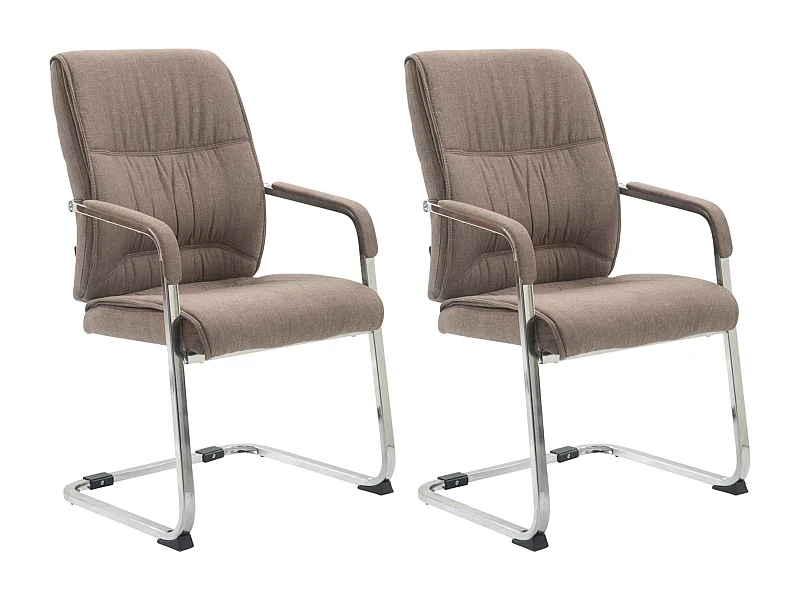 Lot de 2  chaises oscillantes - Tissu & Nature - Taupe - XXL Anubis