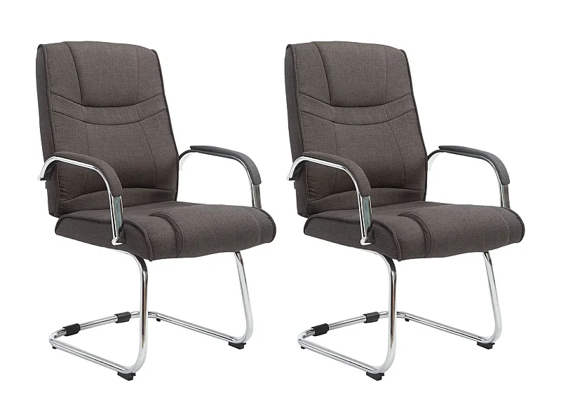 Lot de 2  chaises oscillantes - Tissu & Nature - Gris foncé - Attila