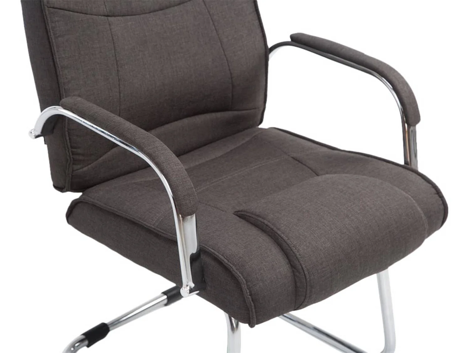 2er Set Freischwinger Stuhl - Stoff & natura - dunkelgrau - Attila