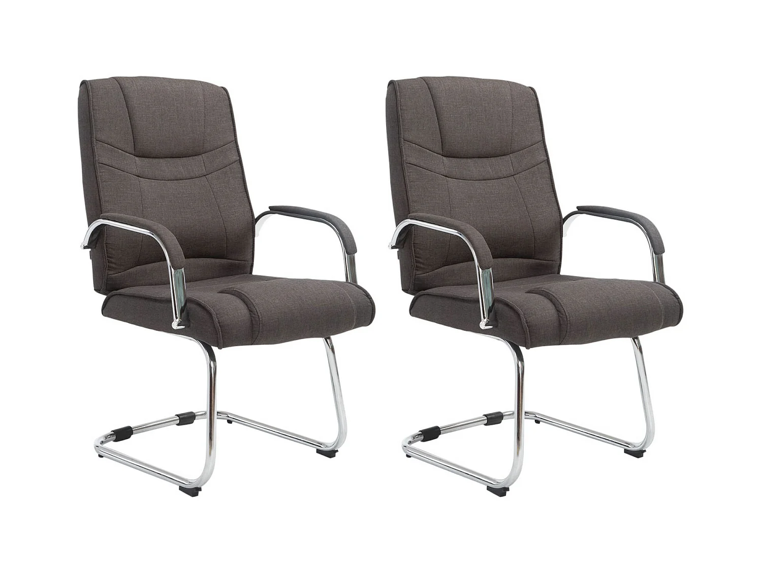 Lot de 2  chaises oscillantes - Tissu & Nature - Gris foncé - Attila