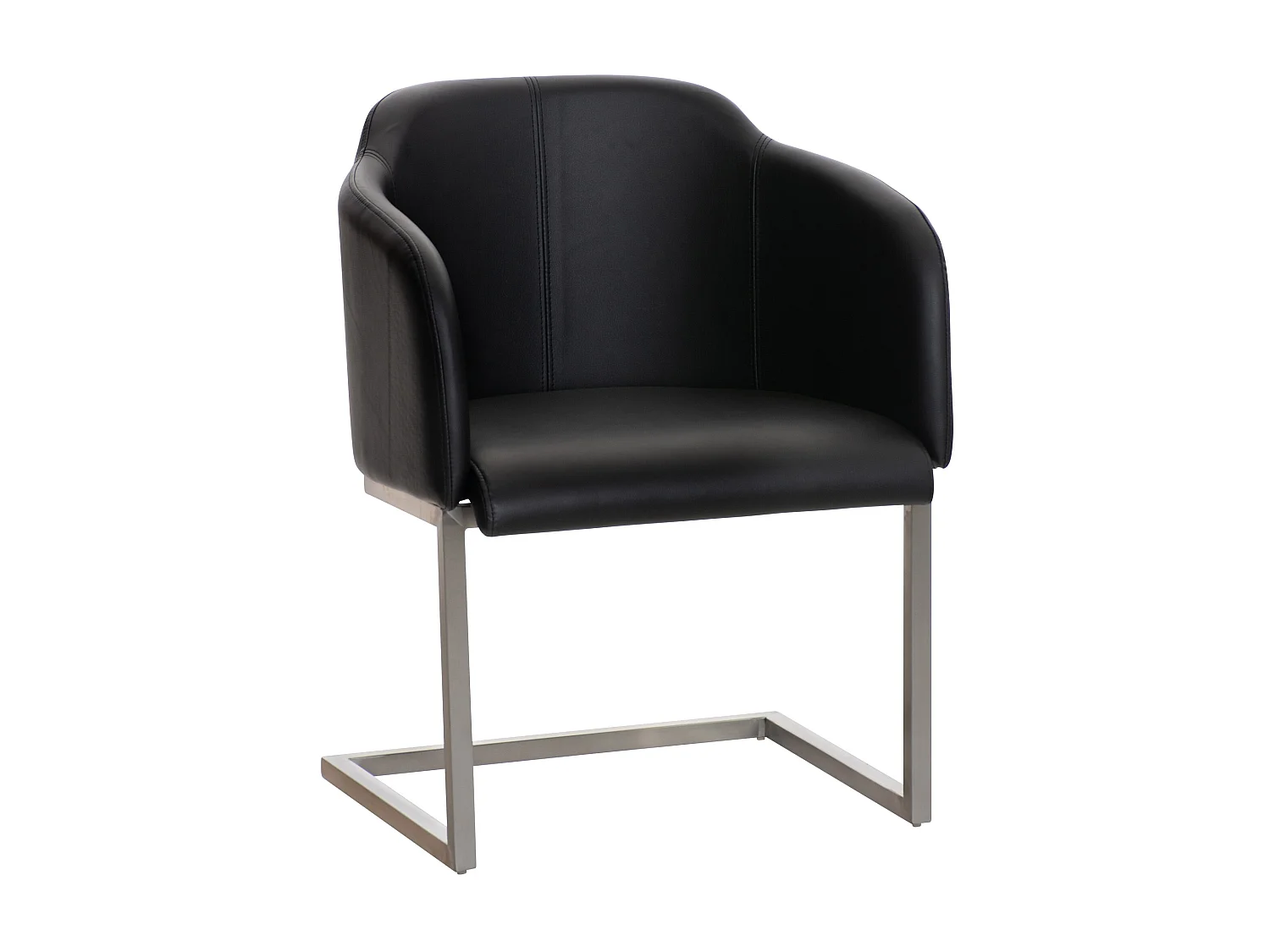 Freischwinger Stuhl - Kunstleder - schwarz - Magnus