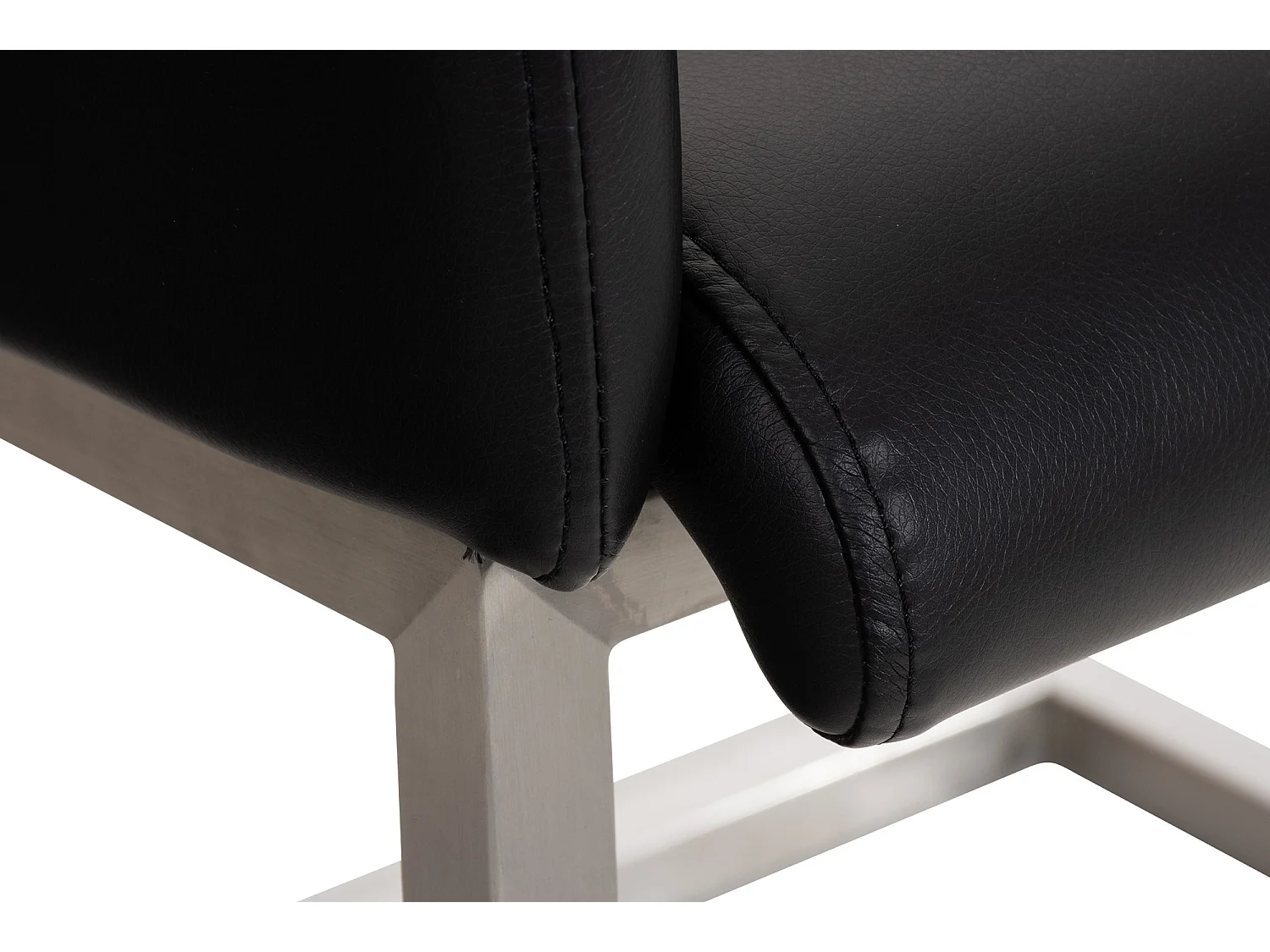 Freischwinger Stuhl - Kunstleder - schwarz - Magnus