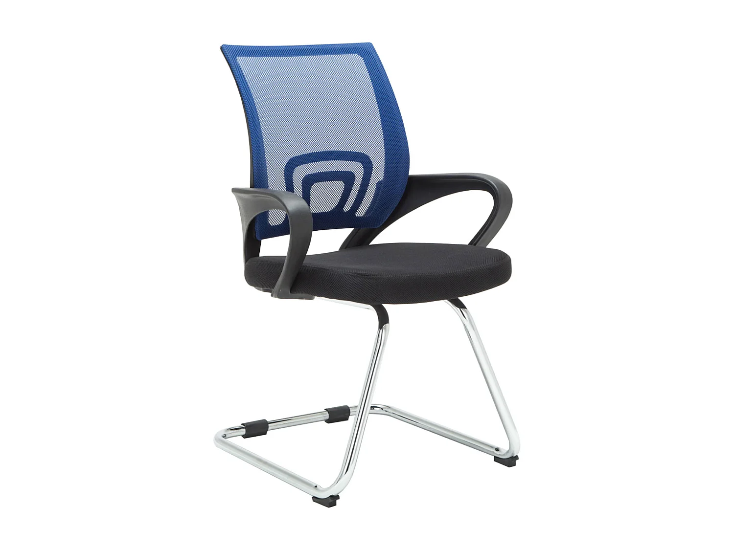 Lot de 2  chaises oscillantes - Tissu & Blanc - Bleu - Eureka