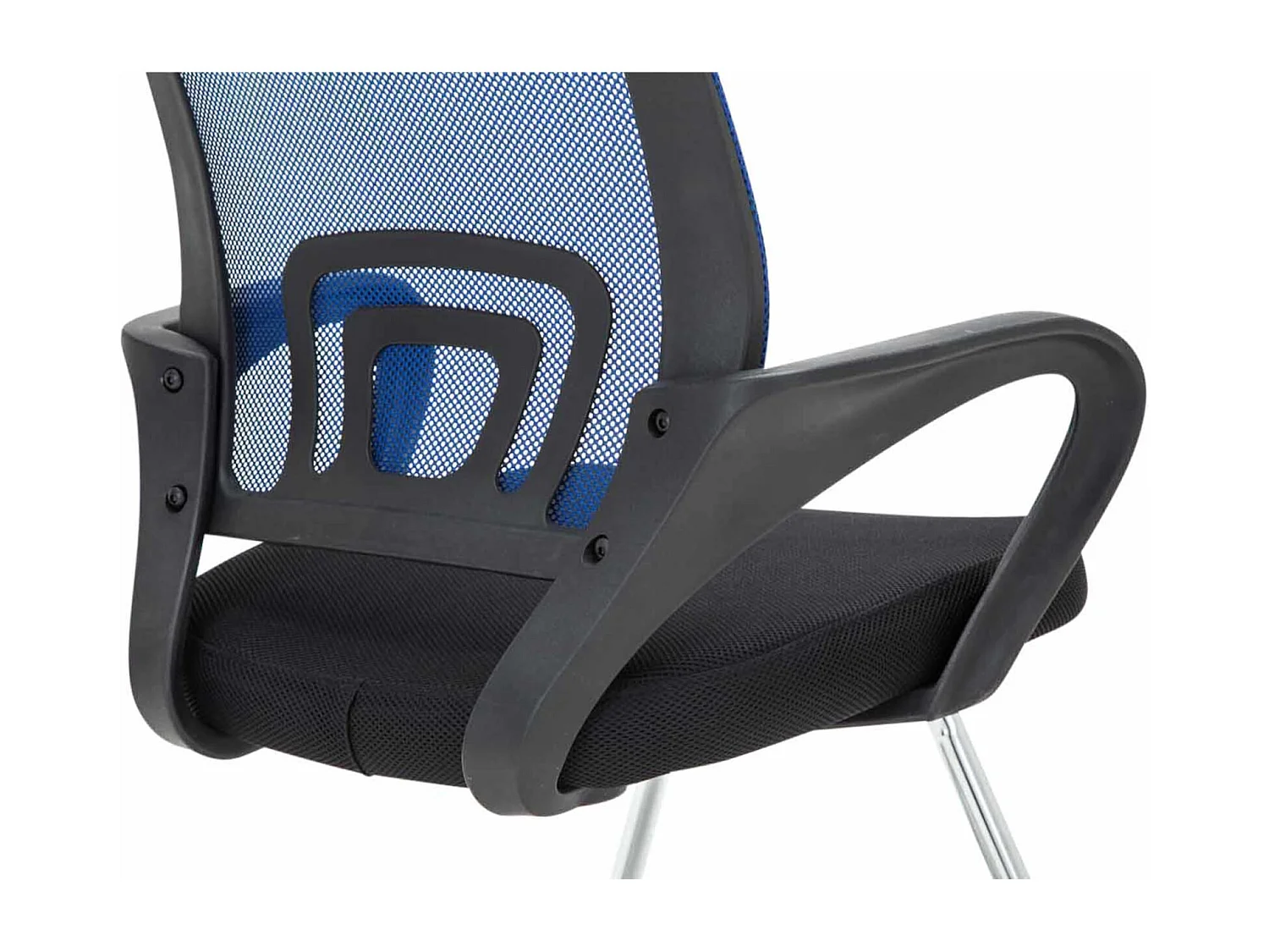 Lot de 2  chaises oscillantes - Tissu & Blanc - Bleu - Eureka