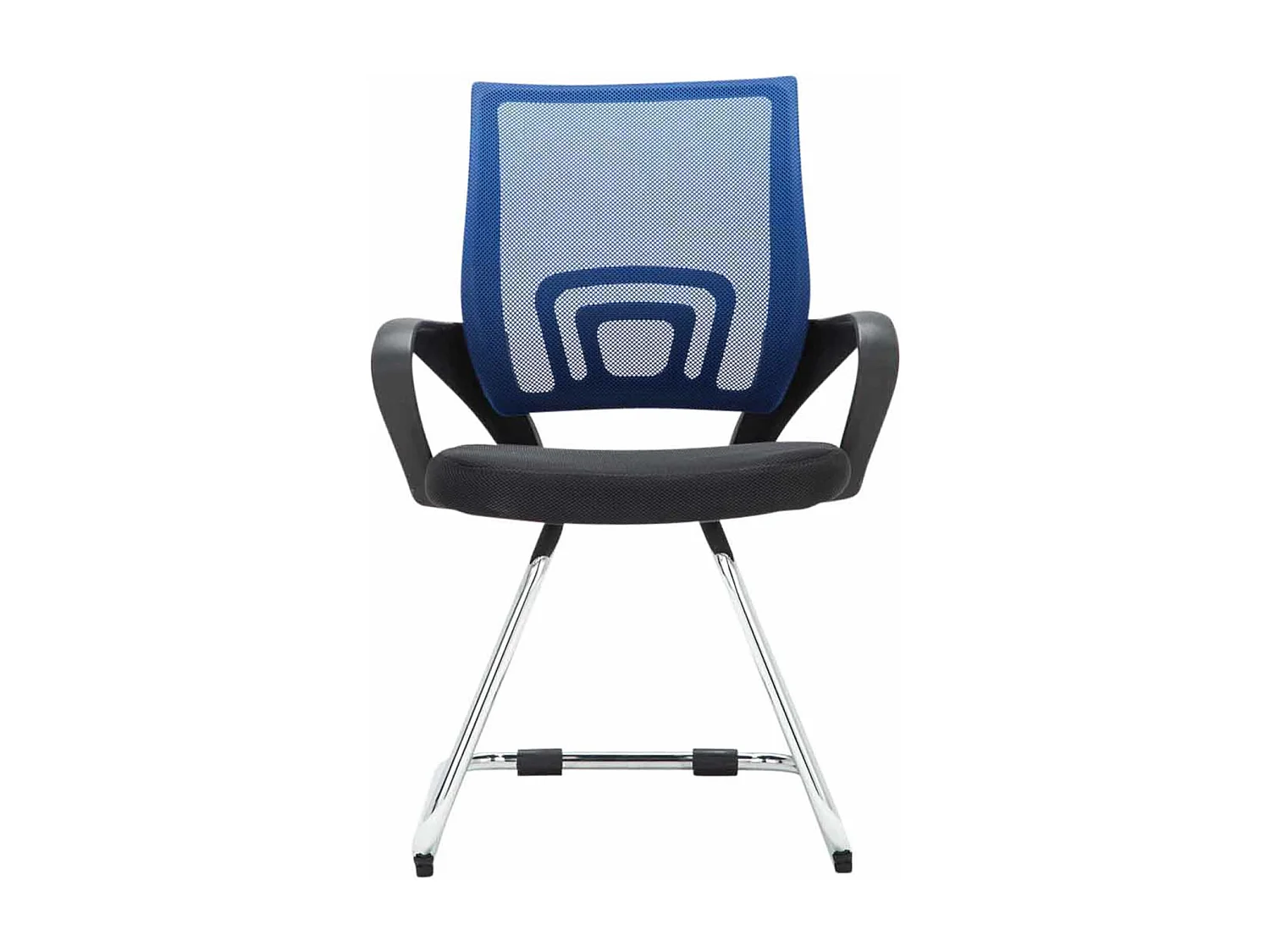 Lot de 2  chaises oscillantes - Tissu & Blanc - Bleu - Eureka