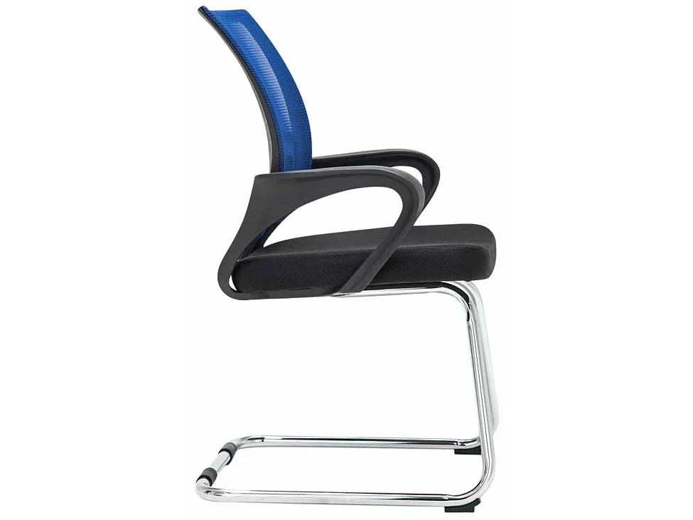 2er Set Freischwinger Stuhl - Stoff & weiß - blau - Eureka