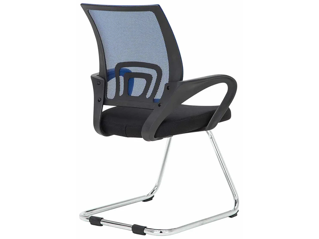 2er Set Freischwinger Stuhl - Stoff & weiß - blau - Eureka