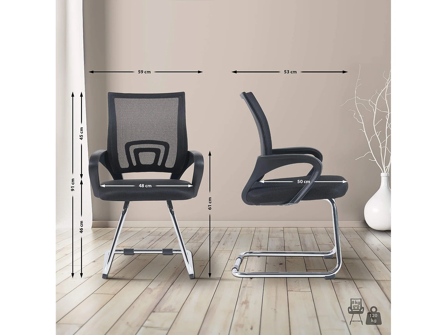 chaises oscillantes - Tissu & Noir - Noir - Eureka