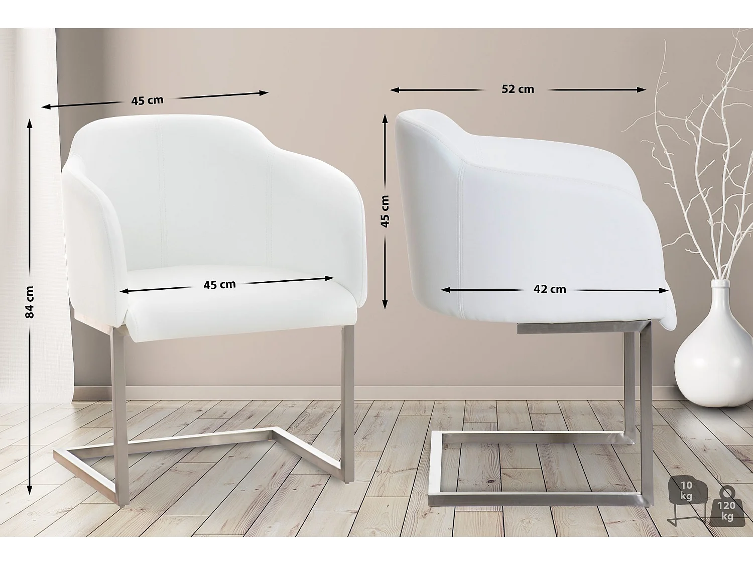 schommelstoelen - Kunstleer - wit - Magnus