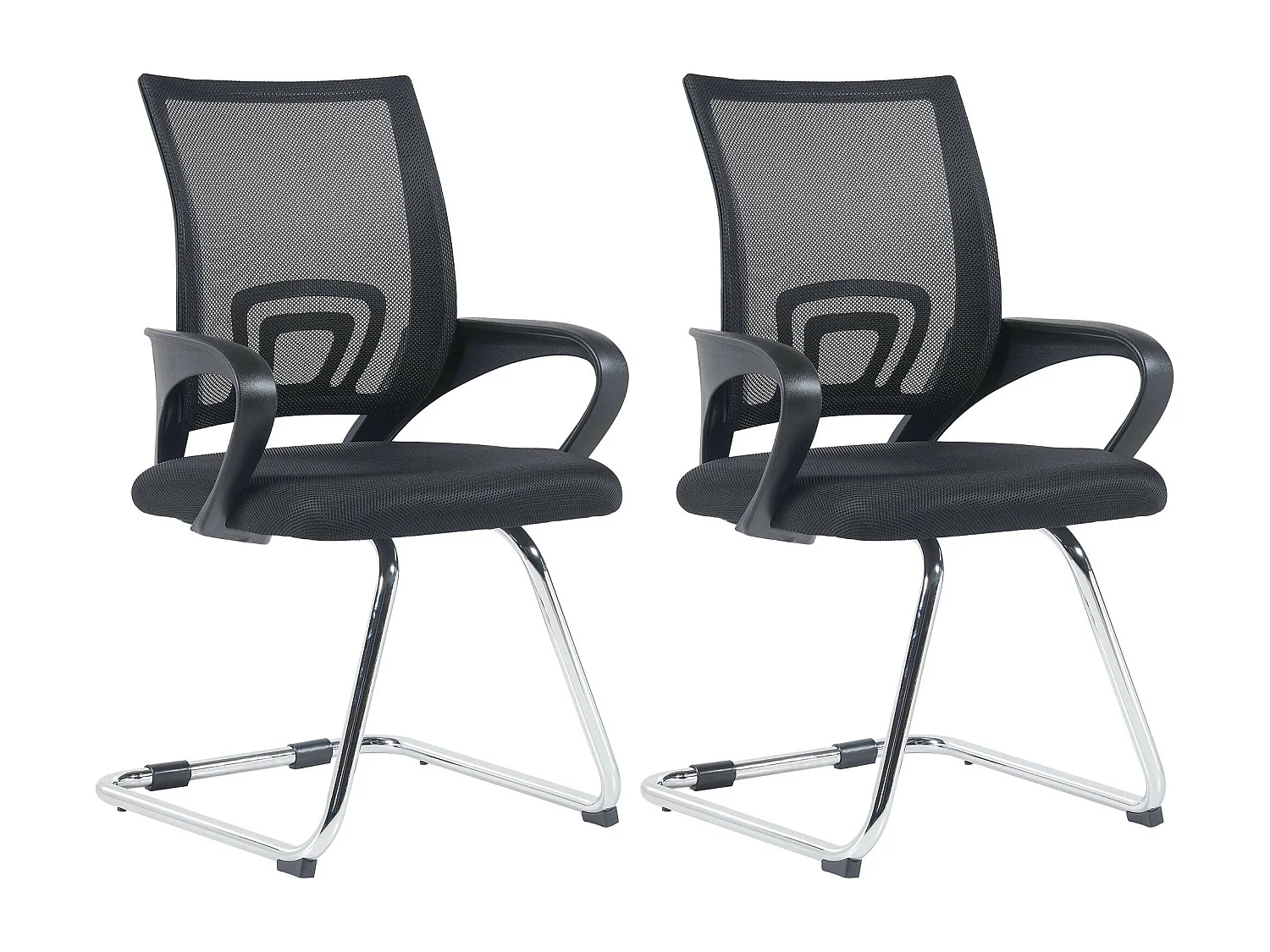 Lot de 2  chaises oscillantes - Tissu & Noir - Noir - Eureka