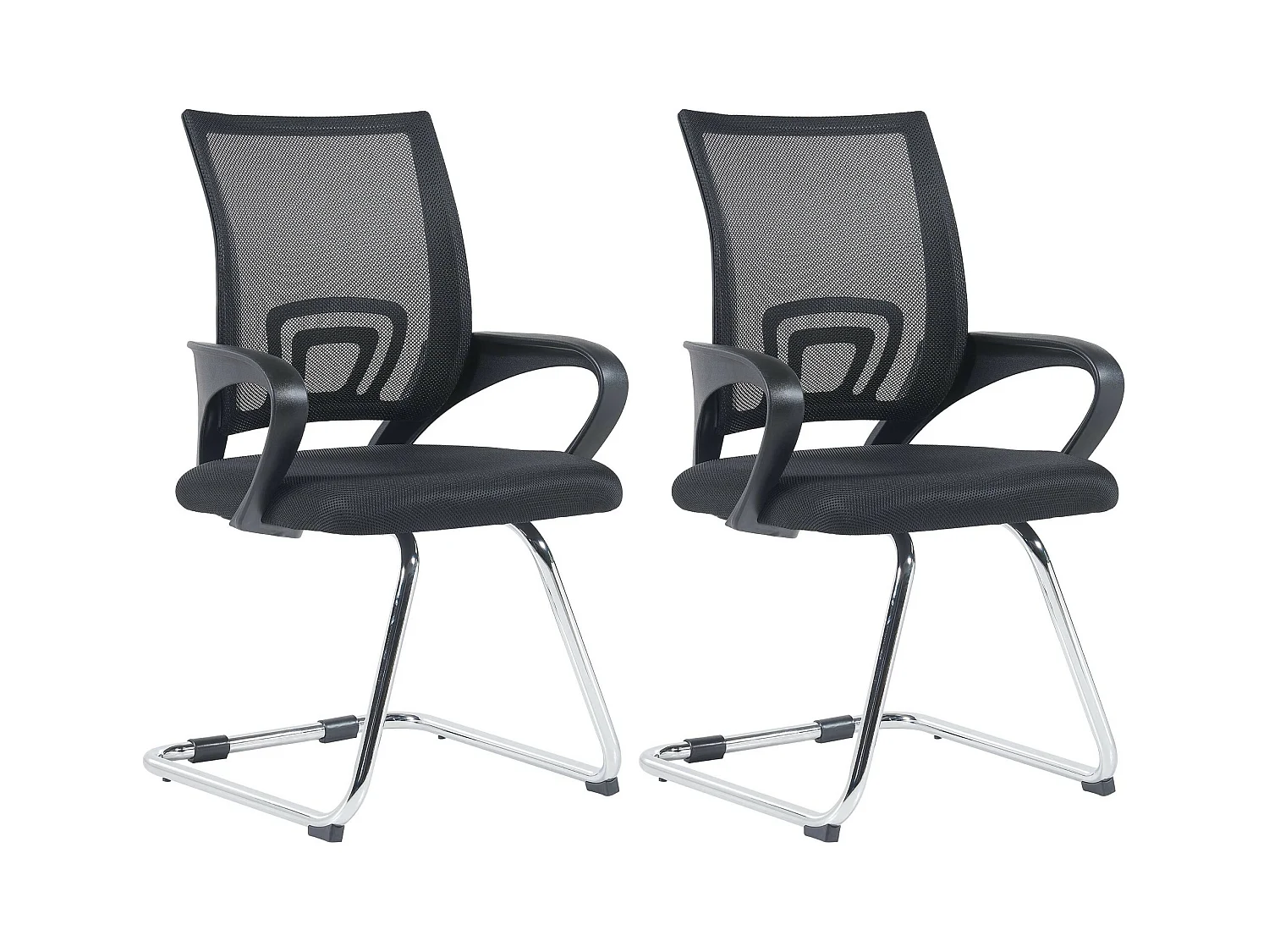 Lot de 2  chaises oscillantes - Tissu & Noir - Noir - Eureka