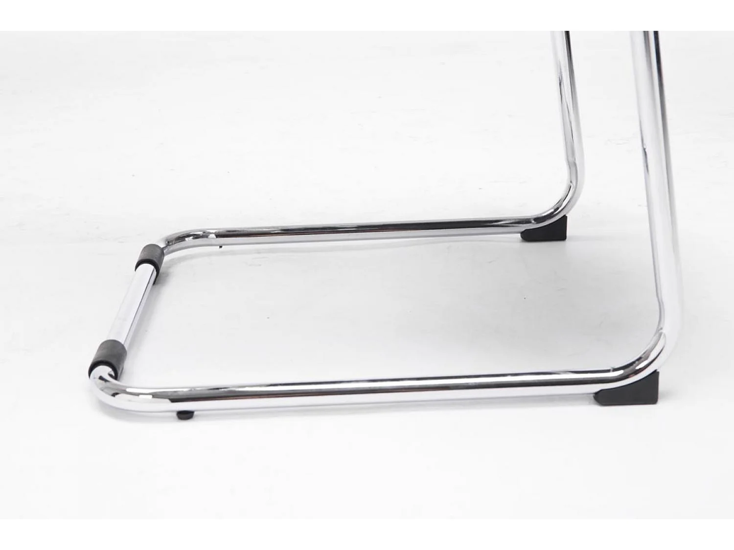 Freischwinger Stuhl - Kunstleder & Metall in Chromoptik - grau - Brenda