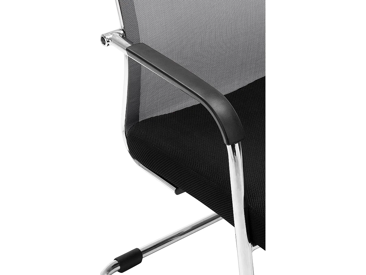 Freischwinger Stuhl - Kunstleder & Metall in Chromoptik - grau - Brenda